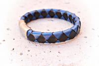 Diamond Checkers Bracelet - Black 'n Blue - Customisable