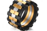 3 Tone Stainless Steel Ring - Unique Design