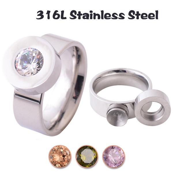 Stainless Steel Stud Ring - Change the Gems!