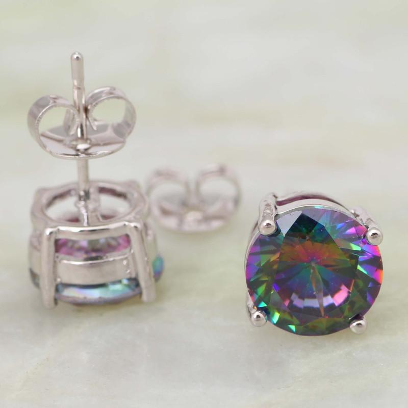 Topaz Earrings - Rainbow Design