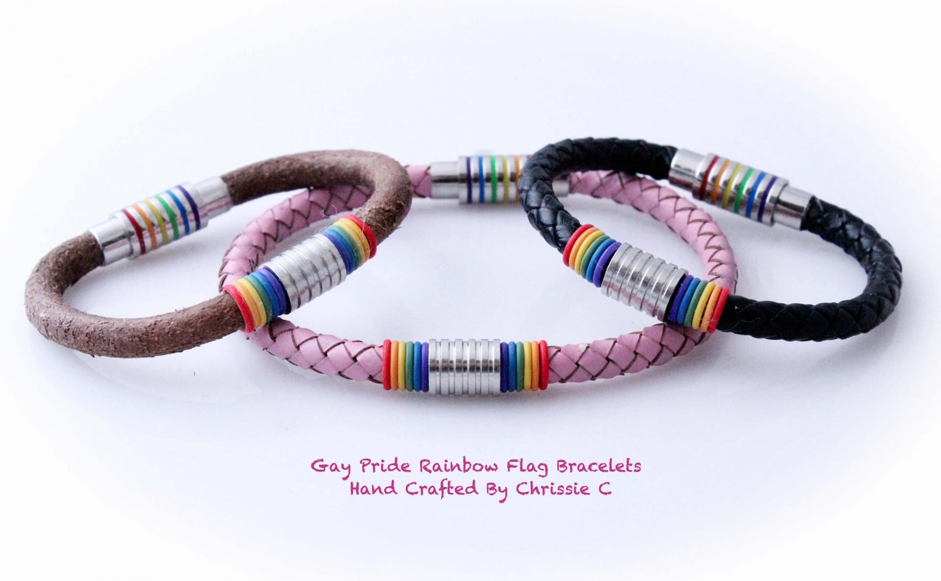 ANG-puneng 2Pcs Rainbow Gay Pride Lovers Matte Agate Beaded Bracelets Kit Fashion Jewelry