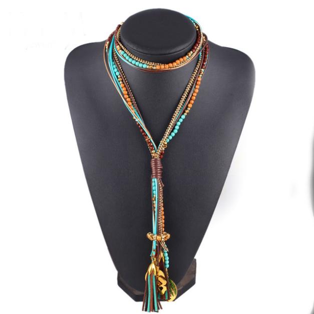 Multi Layer Long Statement Necklace Wow Jewellery Online