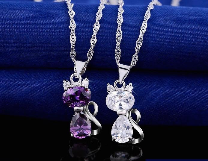 Cute sales cat necklace