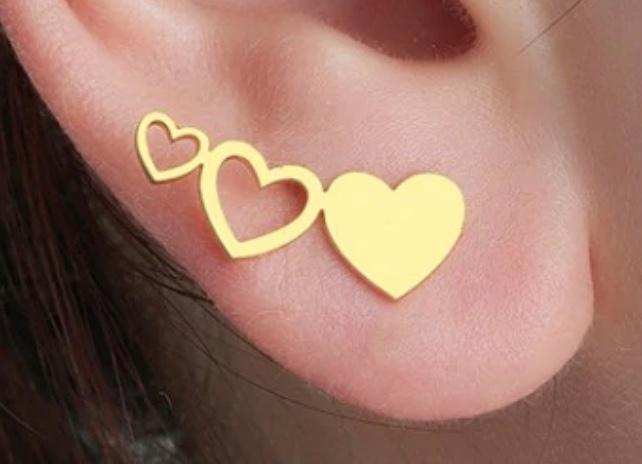 Heart climber clearance earrings