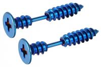 Blue Screw Nail Effect Earrings - Body Piercing Jewellery