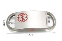 Medical Alert ID Tag Wrap Around Leather Bracelet