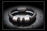 Leather & Steel Unisex Bracelets - 2 Designs - Made To Measure!