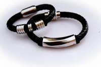 Leather & Steel Unisex Bracelets - 2 Designs - Made To Measure!