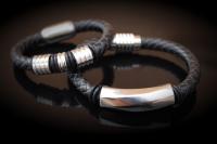 Leather & Steel Unisex Bracelets - 2 Designs - Made To Measure!
