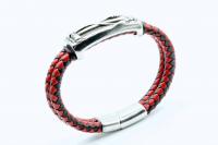 Anchor Nautical Leather & Steel Bracelet Customised