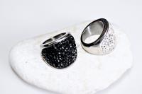 Stainless Steel Statement Ring - Austrian Crystal