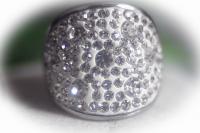 Stainless Steel Statement Ring - Austrian Crystal