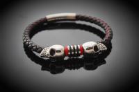 Baby skull Silk leather bracelet