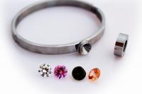 Stainless Steel Stud Bracelet - Change The Gems!