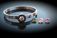 Stainless Steel Stud Bracelet - Change The Gems!