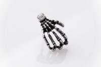 Skull Hand Bioplast Body Jewellery With Crystal Gem