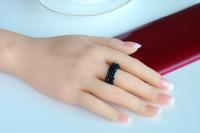 Black Crystal Titanium Ring - Unisex