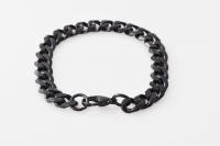 Black Stainless Steel Cuban Link Bracelet 22.5cm-24cm