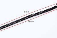 Black Stainless Steel  Cuban Link Bracelet 22.5cm-24cm