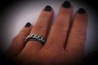 Black Stainless Steel  Chain Ring - Unisex