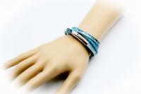 Blue Coiled Snake Wrap Around Double Layer Bracelet