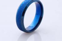 Blue Stainless Steel SandBlasted Ring