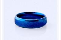 Blue Stainless Steel SandBlasted Ring