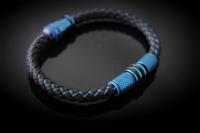 Electric Blue Contemporary Cutting Edge Leather Bracelet - Customise!