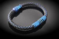 Electric Blue Contemporary Cutting Edge Leather Bracelet - Customise!