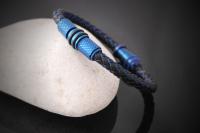 Electric Blue Contemporary Cutting Edge Leather Bracelet - Customise!
