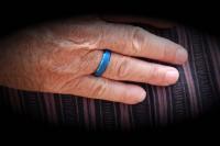 Blue Stainless Steel SandBlasted Ring