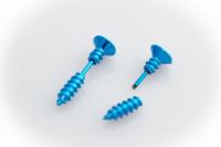 Blue Screw Nail Effect Earrings - Body Piercing Jewellery