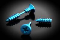 Blue Screw Nail Effect Earrings - Body Piercing Jewellery