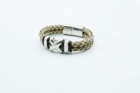 Double Layer Leather & Steel Bracelet - Customisable