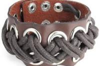 Braided Rope Brown Leather Bracelet