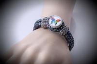 Colourful Butterfly Snap Button Bracelet