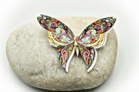 Butterfly Brooch Colourful Acrylic Design