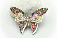 Butterfly Brooch Colourful Acrylic Design