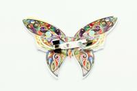 Butterfly Brooch Colourful Acrylic Design