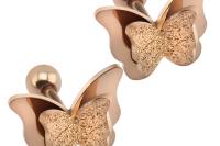 Butterfly Sandblasted Effect Labret Stud Earrings - 2 Colours Beautifully detai