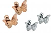 Butterfly Sandblasted Effect Labret Stud Earrings - 2 Colours  Beautifully detai