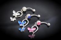 Butterfly Dangle Barbell Navel Ring