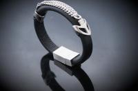 Punk Chain Leather and Steel Bracelet - Customisable!