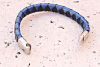 Diamond Checkers Bracelet - Black 'n Blue - Customisable