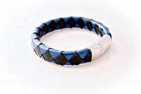 Diamond Checkers Bracelet - Black 'n Blue - Customisable