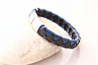 Diamond Checkers Bracelet - Black 'n Blue - Customisable