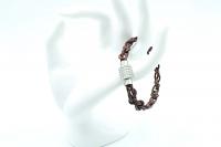 Cognac Leather Link Chain Bracelet