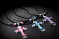 Colourful Enamel Cross Leather Choker - Customisable!