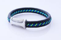 Colourful Leather and Silk Flat Braid Bracelet