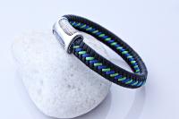 Colourful Leather and Silk Flat Braid Bracelet